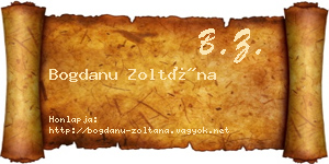 Bogdanu Zoltána névjegykártya
